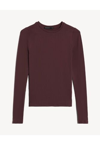 Camiseta Manga Larga Básica  Para Mujer Café Seven Seven Seven Seven