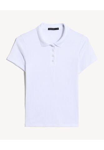 Polo Basica Textura Sutil  Para Mujer Marfil Seven Seven Seven Seven