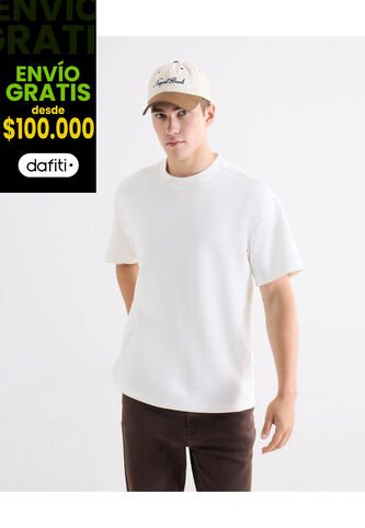 Camiseta Regular Con Cortes Laterales  Para Hombre Blanco Seven Seven Seven Seven