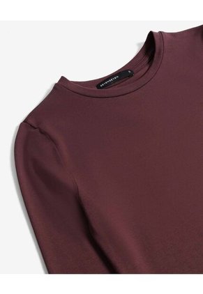 Camiseta Manga Larga Básica Para Mujer Café Seven Seven