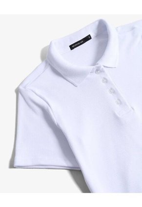 Polo Basica Textura Sutil  Para Mujer Marfil Seven Seven