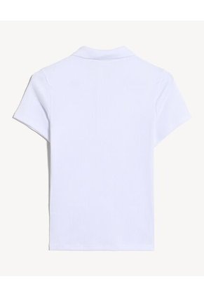 Polo Basica Textura Sutil  Para Mujer Marfil Seven Seven