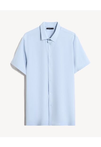 Camisa Regular Manga Corta  Para Hombre Azul Seven Seven