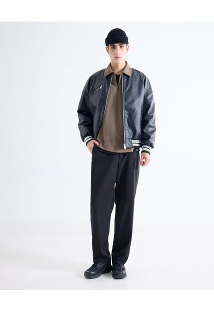 Pantalón Trouser Straight  Para Hombre Negro Seven Seven