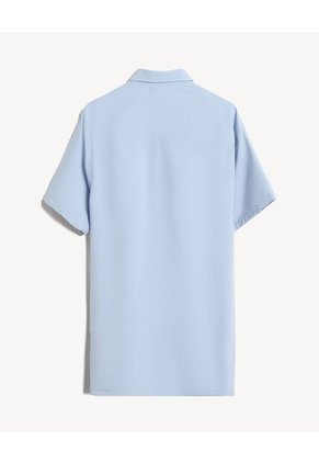 Camisa Regular Manga Corta  Para Hombre Azul Seven Seven