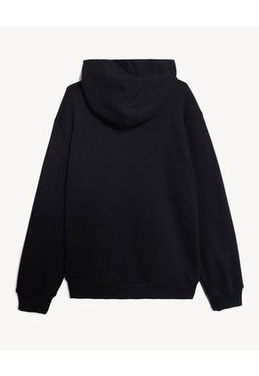 Hoodie Minimal Fit Relax Para Hombre Negro Seven Seven