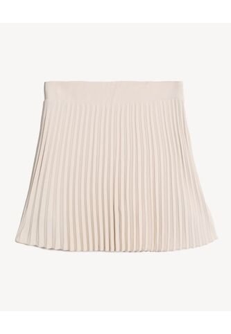 Falda Short Plisada  Para Mujer Beige Seven Seven Seven Seven