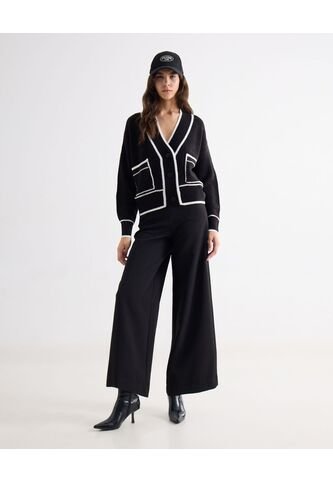 Pantalón Fluido Silueta Amplia  Para Mujer Negro Seven Seven Seven Seven