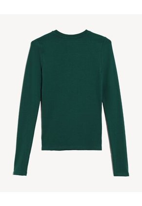 Camiseta Manga Larga Básica  Para Mujer Verde Seven Seven