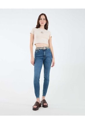 Camiseta Para Mujer Manga Corta Color Piel Marca Seven Seven #28096099