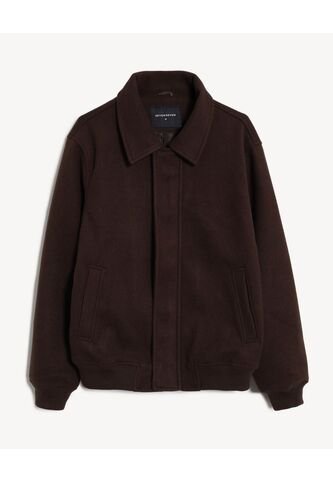 Chaqueta Bomber En Paño  Para Hombre Café Seven Seven Seven Seven