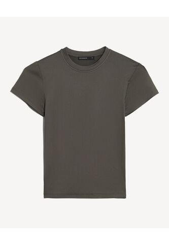 Camiseta Basica Slim Fit  Para Mujer Gris Seven Seven Seven Seven