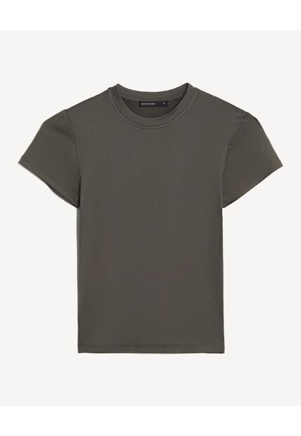 Camiseta Basica Slim Fit  Para Mujer Gris Seven Seven