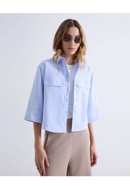 Blusa  Para Mujer Manga 3/4 Color Azul Marca Seven Seven #28124126