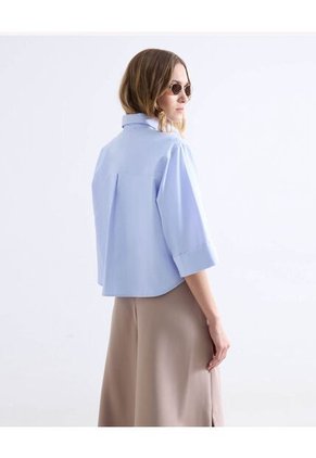 Blusa  Para Mujer Manga 3/4 Color Azul Marca Seven Seven #28124126