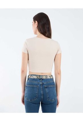 Camiseta Para Mujer Manga Corta Color Piel Marca Seven Seven #28096099