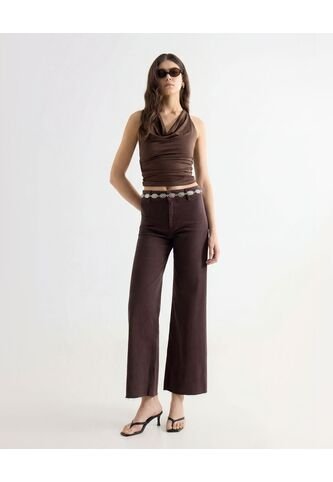 Jean Wide Leg Tono Café  Para Mujer Café Seven Seven Seven Seven