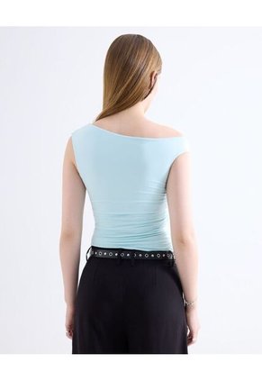 Camiseta Para Mujer Manga Sisa Moda Color Celeste Marca Seven Seven #28096611