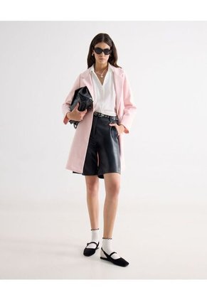 Abrigo De Paño Para Mujer Rosa Seven Seven