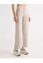 Pantalón Amplio Tiro Alto  Para Mujer Beige Seven Seven de Seven Seven