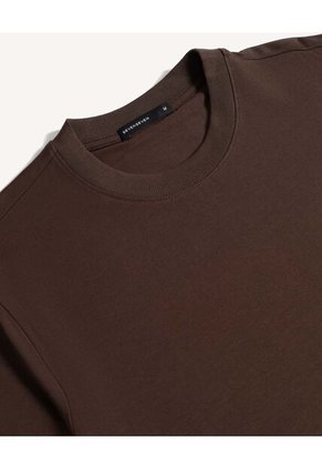 Camiseta Básica Regular Para Hombre Café Seven Seven