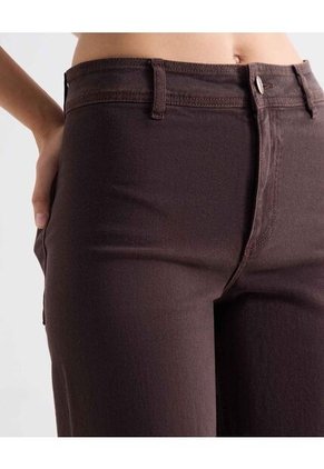 Jean Wide Leg Tono Café Para Mujer Café Seven Seven