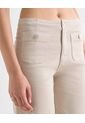 Pantalón Amplio Tiro Alto  Para Mujer Beige Seven Seven de Seven Seven