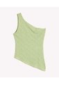 Camiseta Asimétrica Texturizada  Para Mujer Verde Seven Seven de Seven Seven