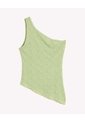 Camiseta Asimétrica Texturizada  Para Mujer Verde Seven Seven de Seven Seven