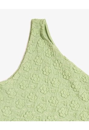 Camiseta Asimétrica Texturizada  Para Mujer Verde Seven Seven