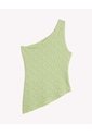 Camiseta Asimétrica Texturizada  Para Mujer Verde Seven Seven de Seven Seven