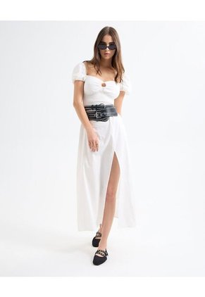 Vestido Para Mujer Manga Corta Color Crudo Marca Seven Seven #28171360