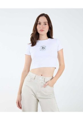 Camiseta Para Mujer Manga Corta Color Blanco Marca Seven Seven #28096096