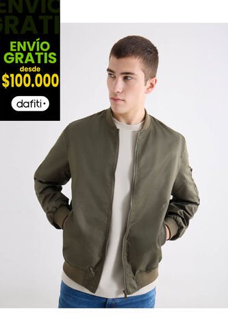 Chaqueta Bomber Basica  Para Hombre Verde Seven Seven Seven Seven
