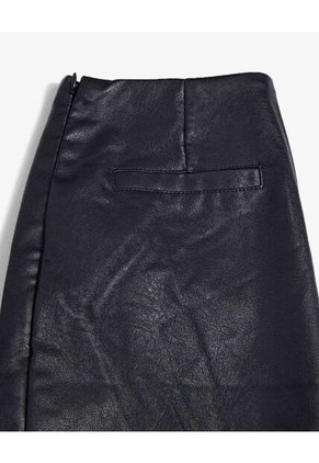 Falda Corta Lisa De Corte Recto Para Mujer Negro Seven Seven