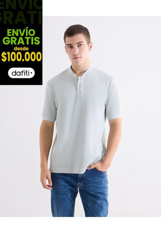 Polo Regular Basica  Para Hombre Crema Seven Seven Seven Seven
