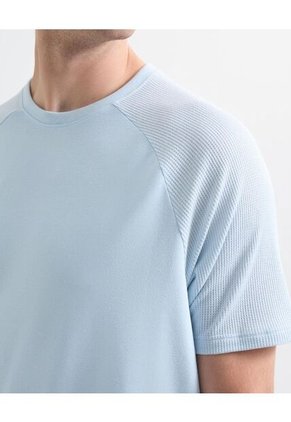 Camiseta Para Hombre Manga Corta Cuello Redondo Color Azul Claro Marca Seven Seven #45092668