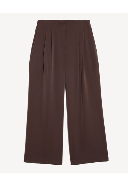 Pantalón Sastre Encauchado  Para Mujer Café Seven Seven