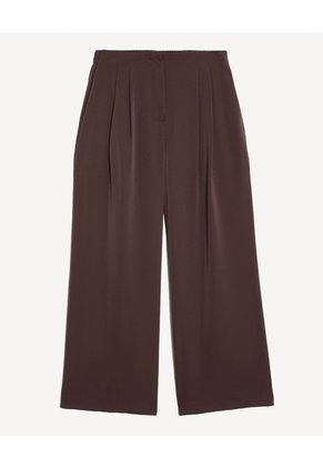 Pantalón Sastre Encauchado Para Mujer Café Seven Seven