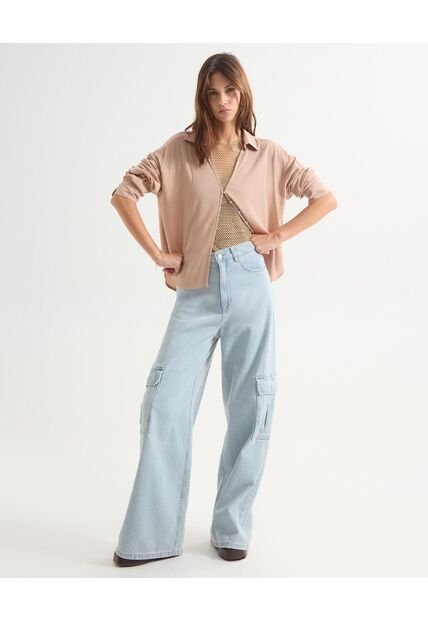 Jean Para Mujer Wide-Leg Color Azul Claro Marca Seven Seven #28160884