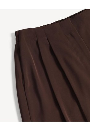 Pantalón Sastre Encauchado Para Mujer Café Seven Seven