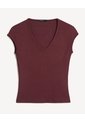 Top Rib Cuello Redondo  Para Mujer Vino Seven Seven de Seven Seven