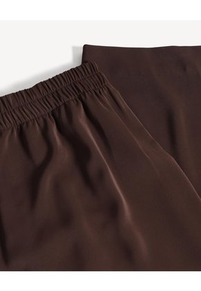 Pantalón Sastre Encauchado Para Mujer Café Seven Seven