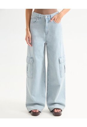 Jean Para Mujer Wide-Leg Color Azul Claro Marca Seven Seven #28160884