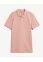 Polo Con Cuello Acanalado  Para Hombre Rosado Seven Seven de Seven Seven