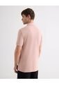Polo Con Cuello Acanalado  Para Hombre Rosado Seven Seven de Seven Seven