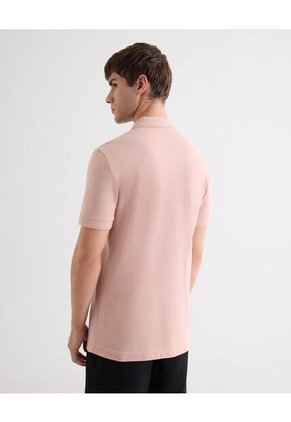 Polo Con Cuello Acanalado  Para Hombre Rosado Seven Seven