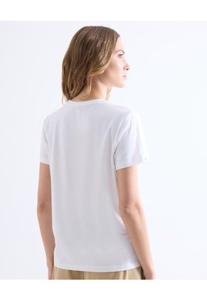 Camiseta Con Estampado De Cerezas  Para Mujer Marfil Seven Seven