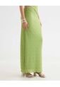 Falda Maxi En Encaje Con Vuelo  Para Mujer Verde Seven Seven de Seven Seven