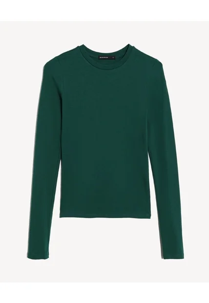Camiseta Manga Larga Básica  Para Mujer Verde Seven Seven